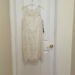 Adrianna Papell white lace dress